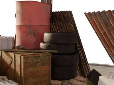 Urban Trash Pack Low-poly 3D model