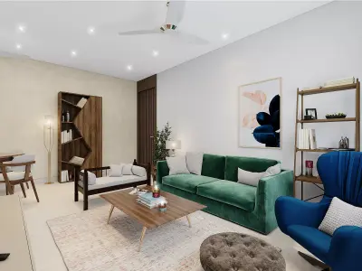 LIVING AND DINING AREA DS005 3D model