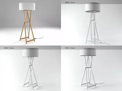 Wooden Floor lamps 3D model