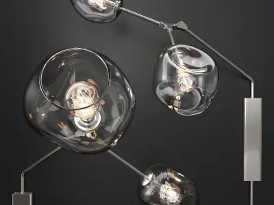 Branching bubble wall light 3D model