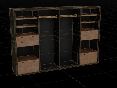 Modern closet wardrobe id8 Low-poly 3D model