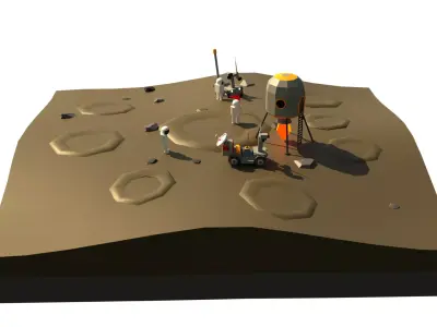 Land H3 Low-poly 3D model