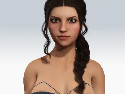 Scifi cyberpunk Girl - Fully Rigged Low-poly 3D model