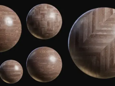 Wood Craft Pro -Blender AddOn - 240 PBR Materials 3D model