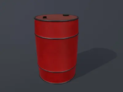 Barrel Set Low-poly 3D model