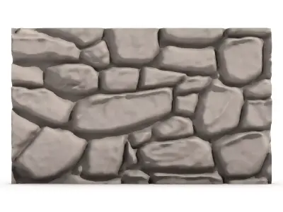 Torn Down Stone Wall Prop 3D print model
