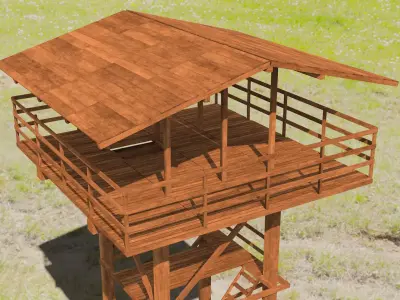 Watch Tower Low-poly 3D model