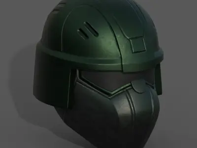 Helmet scifi military combat 3d futuristic technology fantasy  Low-poly 3D model