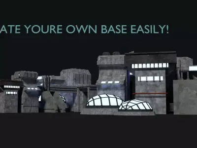 Moon Base Low-poly 3D model