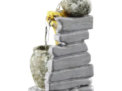 Decorative fountain Low-poly 3D model