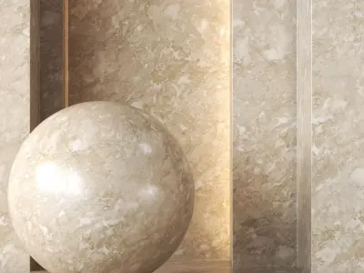 Beige Travertine Stone Texture 4K - Seamless Texture
