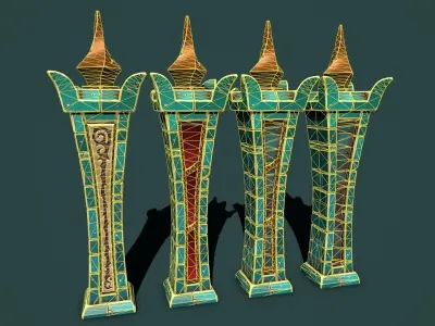 Fantasy obelisk 3 Low-poly 3D model