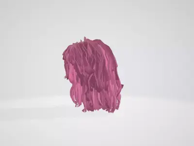 Realistic Pink Hair 3D Model 3D model