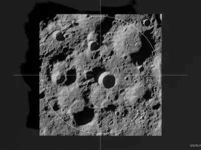 Lunar North Pole And South Pole Terrain - Moon- craters- 3D model