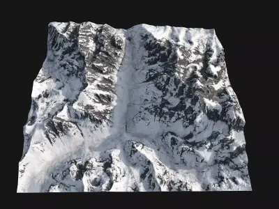 Snowy Mountain Low-poly 3D model