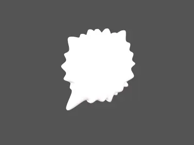 Right Anger Bubble v2 001 Low-poly 3D model