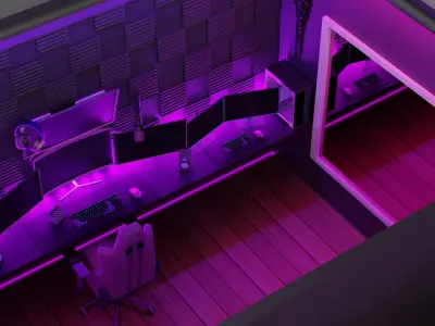 Full house  Low-poly 3D model