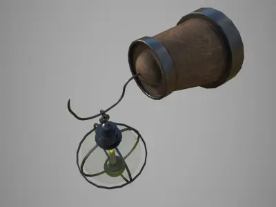 Medieval wall lamp Low-poly 3D model