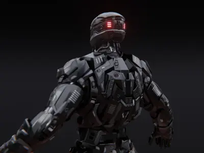 Sci-Fi Robotic Character Low-poly 3D model