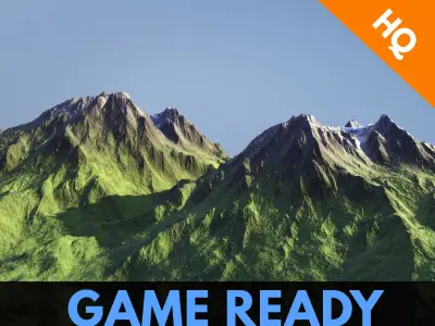 Game Ready Modular Mountain Model  Cliff  Rocks  PBR  Unity  02 Low-poly 3D model