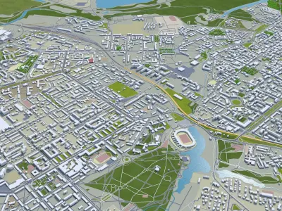 Ryazan Russia 50km Low-poly 3D model