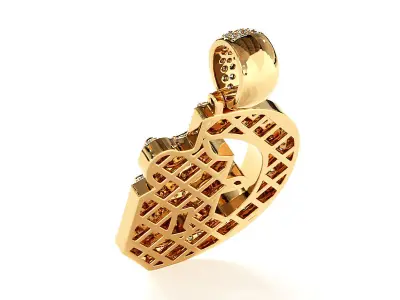 Tattoo fonts G alphabet pendent 3D print model