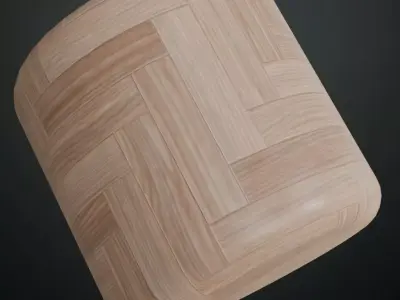 Antique High-Gloss Walnut Parquet PBR Seamless Texture