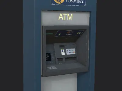 ATM Bank Machine set of 3 Low-poly 3D model
