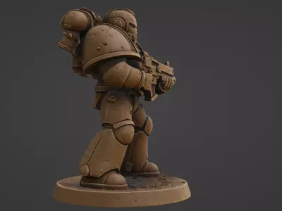 Power Armored Space Trooper with Carbine 3D print model