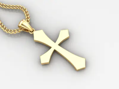 Light Gold 18K Cross Pendant 1CP044 3D print model