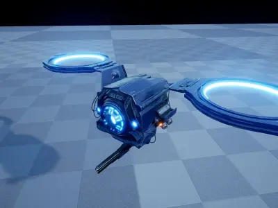 Sci-Fi Drones Low-poly 3D model