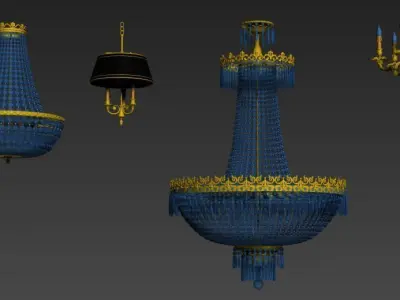 vintage wall lamp 12 Low-poly 3D model