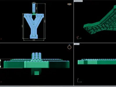 Alphabet Latter Y Diamond Pendent 3D print model