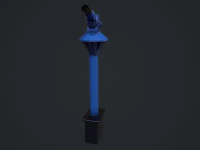 Blue Beach Telescope Low-poly 3D model