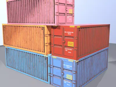 Container shipping Low-poly 3D model