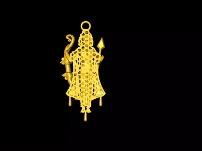 Ram lala pendent and ring 3D model
