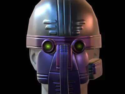 Gas mask helmet 3d model scifi Low-poly  Low-poly 3D model 273