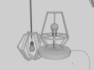 Realistic lamp pack 3X PBR cycles eevee Low-poly 3D model