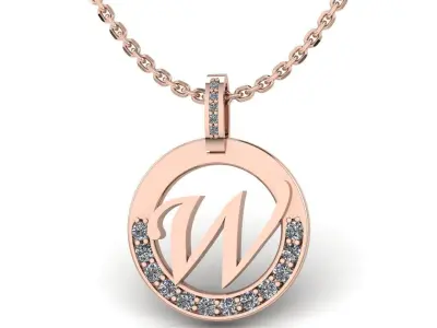 W Letter Pendant 3D print model