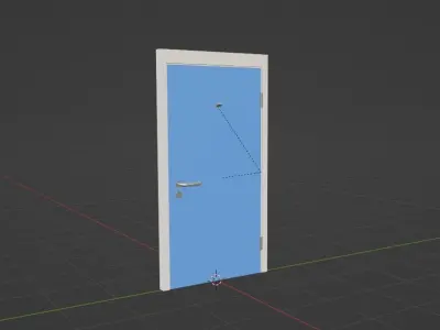 Door with a handle Free low-poly 3D model