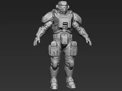 Sci-Fi Military Armour Basemesh 006 3D model
