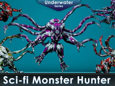 Sci-Fi Monster Hunter Low-poly 3D model purchase