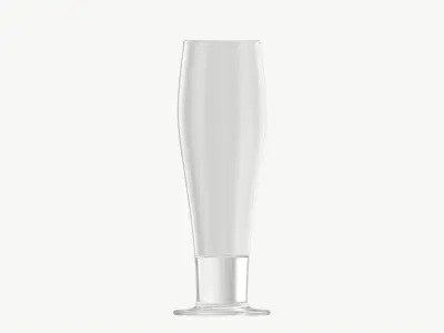 Beer glass with foam 04 3D model