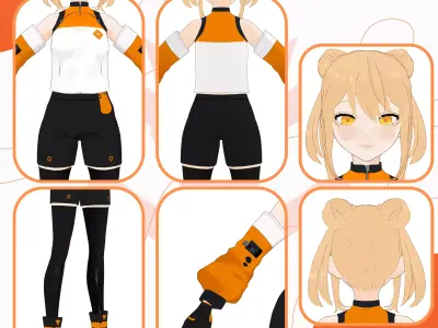 VRM SCIFI CYBERPUNK NEO URBAN MODERN FUTURISTIC CUTE SEXY 3D model