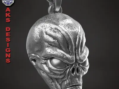  skull Pendant jewelry Alien v1 3D print model