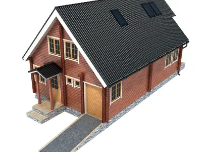 Wooden House 3D model 9