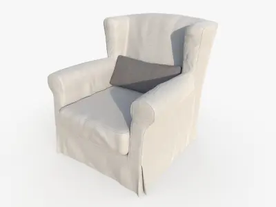 Classic White Armchair 3D model