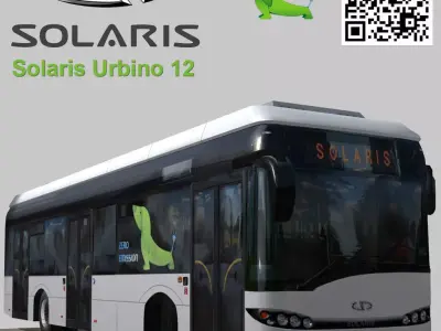 Solaris Urbino 12 Electric bus Low-poly 3D model