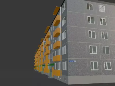  1-464A Type Panel Building 3D model Low-poly 3D model