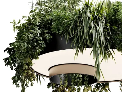 circle pot light pendant - plant light hanging 023 3D model